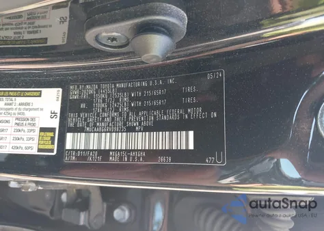 2024 Toyota Corolla Cross Le from USA, damaged, VIN 7MUCAABG6RV098235